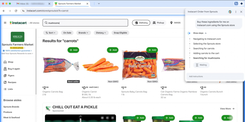 Google встроит ИИ-агента Gemini в Chrome — он сможет выполнять задачи за пользователя