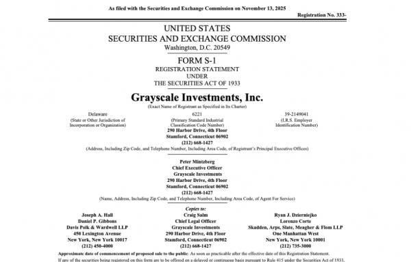 Компания Grayscale Investments подала заявку на IPO на NYSE
Компания Grayscale Investments подала заявку на IPO на NYSE